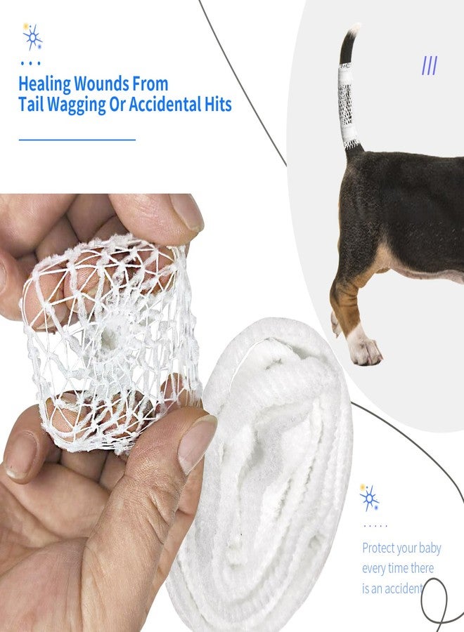 FEXICHUJI 13 Pcs Dog Tail Protector Bandage Set - Sterile Vet Wrap Gauze, Breathable Mesh Tail Dressing and Self-Adhesive Pet Bandage for Wound Care. Happy Dog Paw Nail Bandages, Paw Wounds for Pet Animals - Image 3